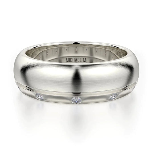 MICHAEL M Wedding Bands 18K White Gold Men's Band MB105 MB-105WG