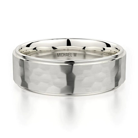MICHAEL M Wedding Bands 18K White Gold Men's Band MB113 MB-113WG