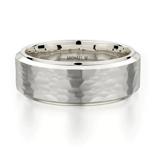 MICHAEL M Wedding Bands 18K White Gold Men's Band MB114 MB-114WG