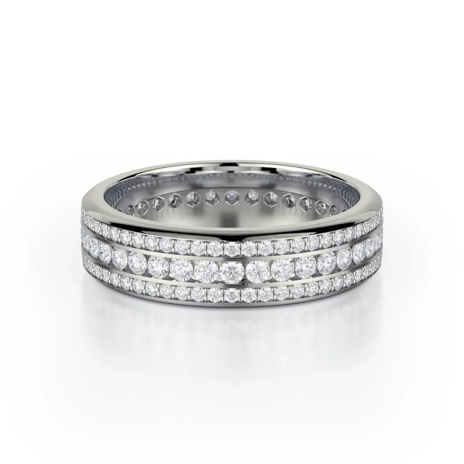 MICHAEL M Wedding Bands 18K White Gold Wedding band R323B R323B-WG