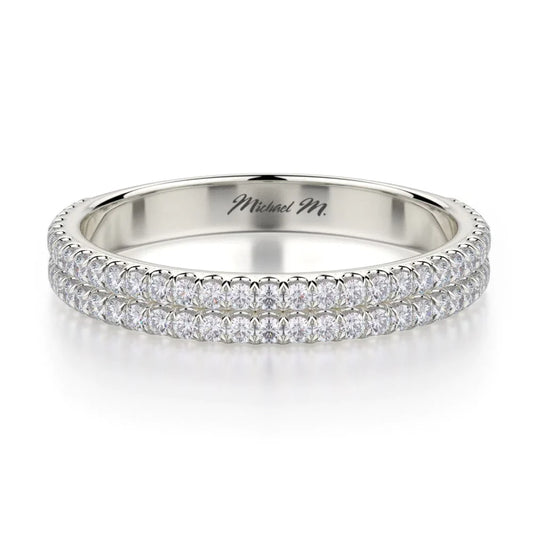 MICHAEL M Wedding Bands 18K White Gold Wedding band R688B R688BWG