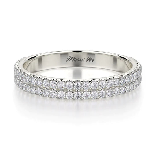 MICHAEL M Wedding Bands 18K White Gold Wedding band R688B R688BWG