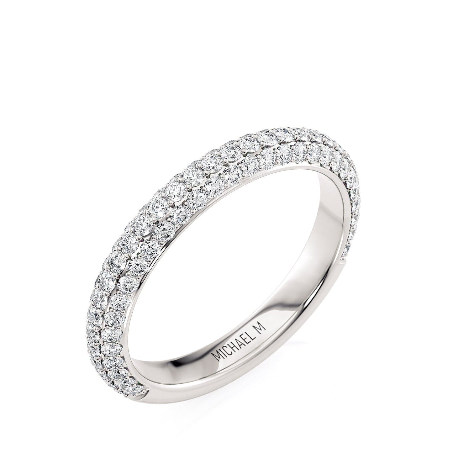 MICHAEL M Wedding Bands 18K White Gold Wedding Band R812B