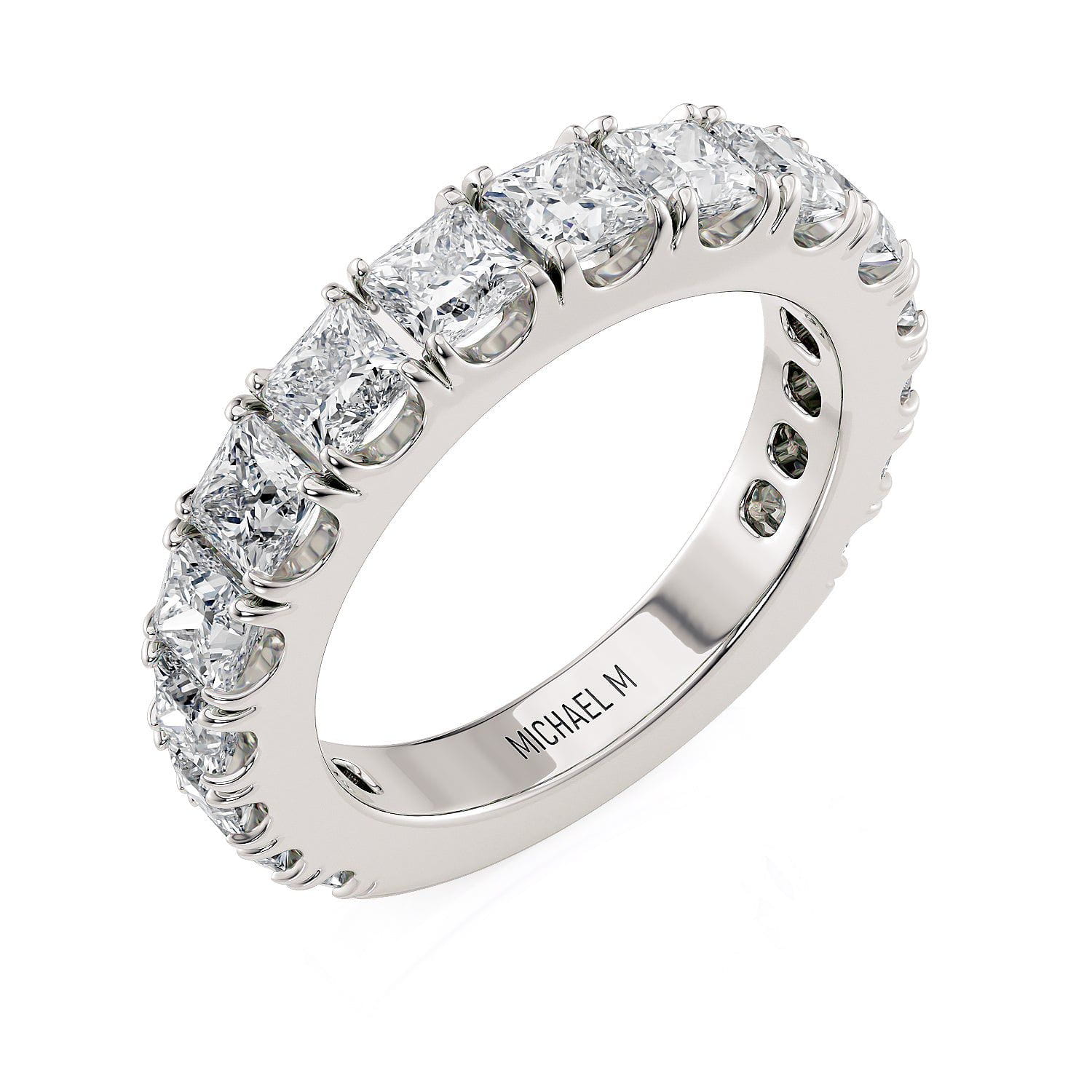 MICHAEL M Wedding Bands 18K White Gold Wedding Band R813B