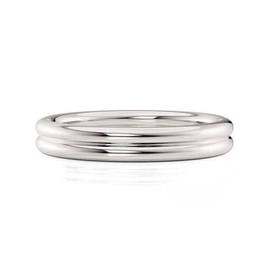 MICHAEL M Wedding Bands 18K White Gold Wedding Band R819B