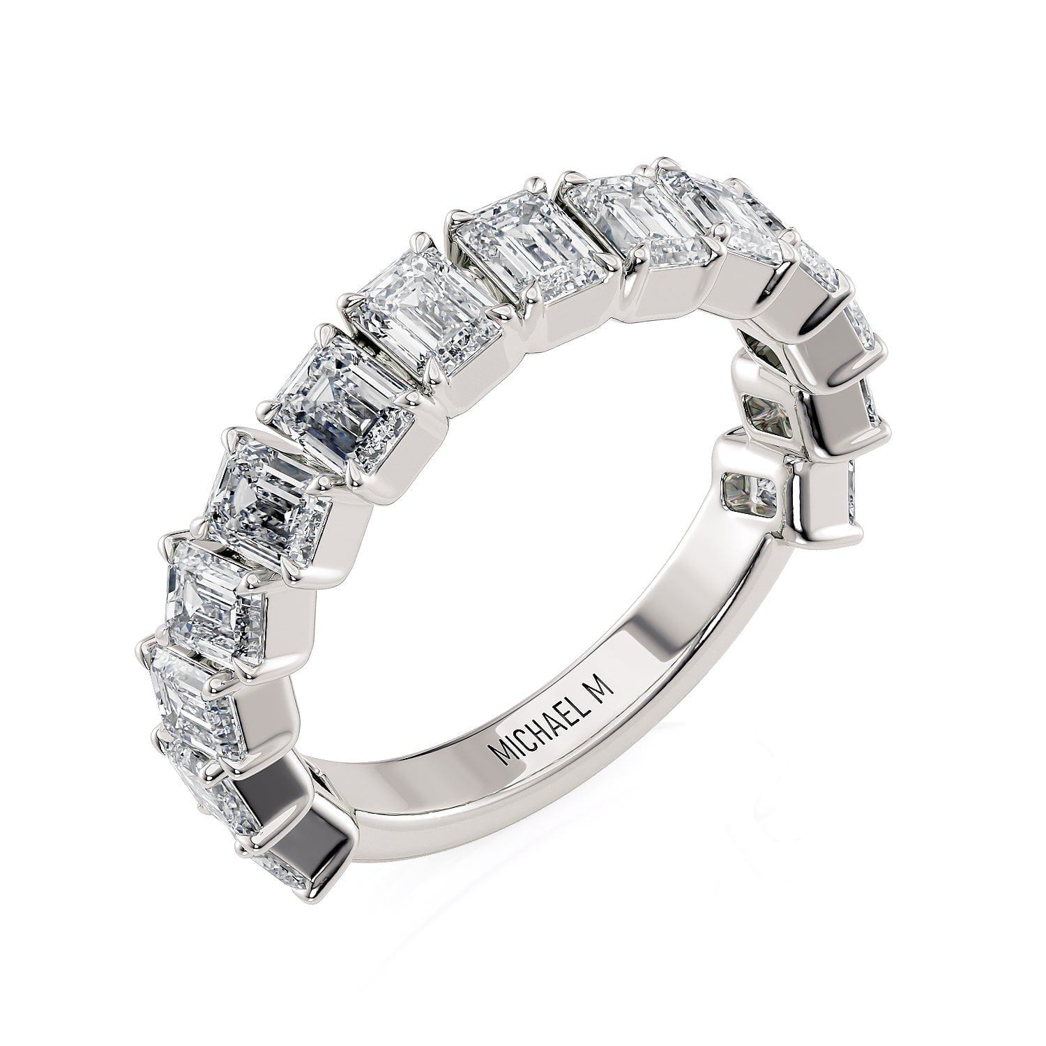 MICHAEL M Wedding Bands 18K White Gold Wedding Band R825B