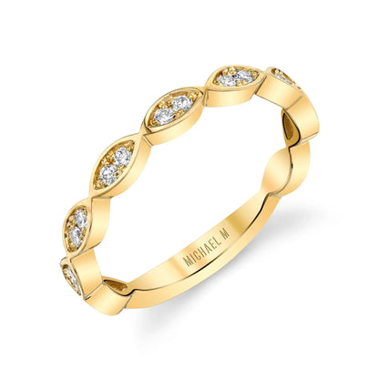 MICHAEL M Wedding Bands 18K Yellow Gold Diamond Marquise Band B314