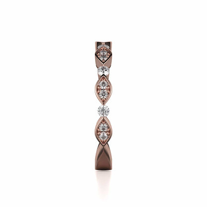 Michael M Bezel / Pave Marquise Wedding Band