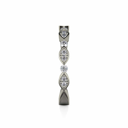 Michael M Bezel / Pave Marquise Wedding Band
