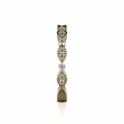Michael M Bezel / Pave Marquise Wedding Band
