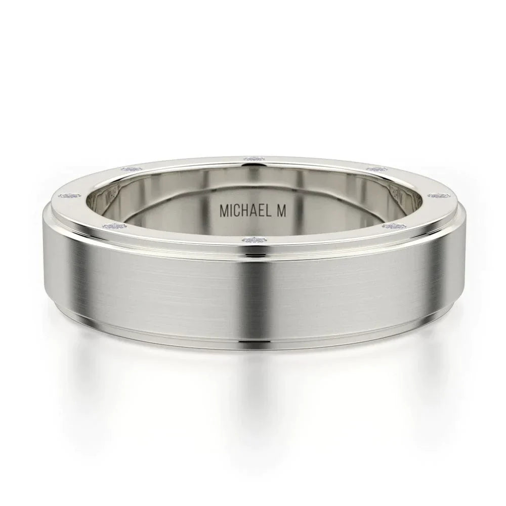 MICHAEL M Wedding Bands Platinum/ Titanium Men's Band MB116 MB-116P