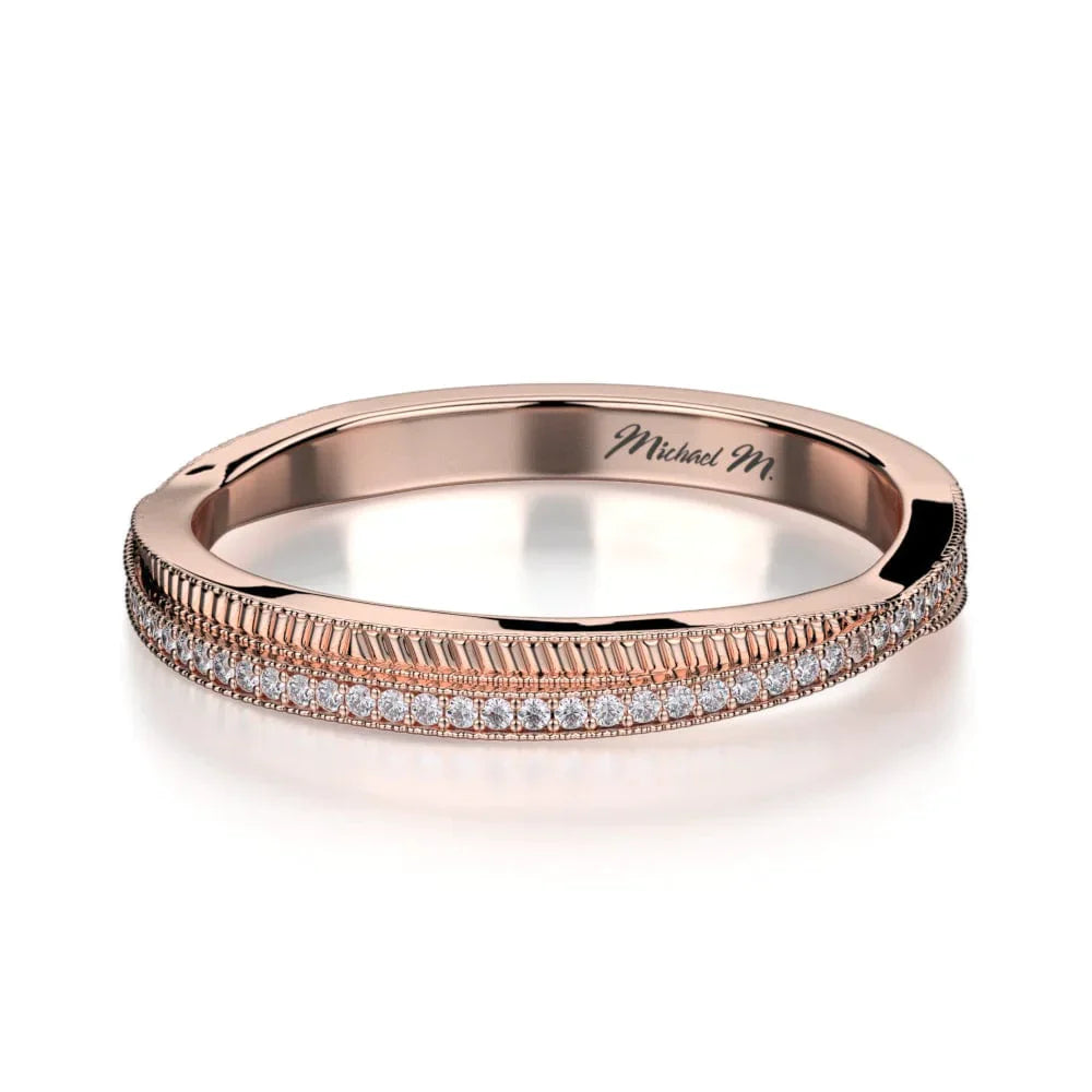 MICHAEL M Wedding Bands Rose Gold Wedding band R575B R575BRG
