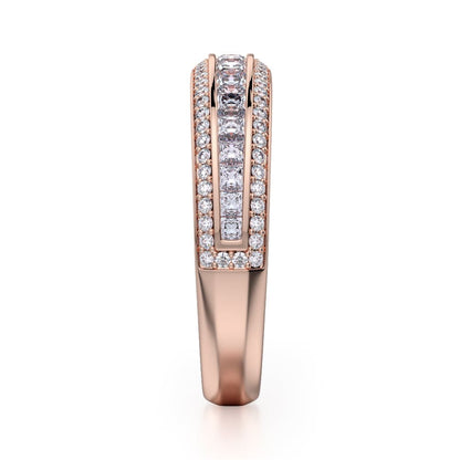 Michael M Channel / Pave Wedding Band