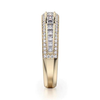 Michael M Channel / Pave Wedding Band