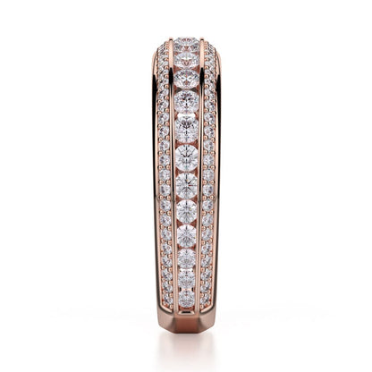 Michael M Channel / Pave Wedding Band