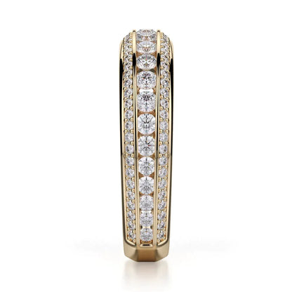 Michael M Channel / Pave Wedding Band