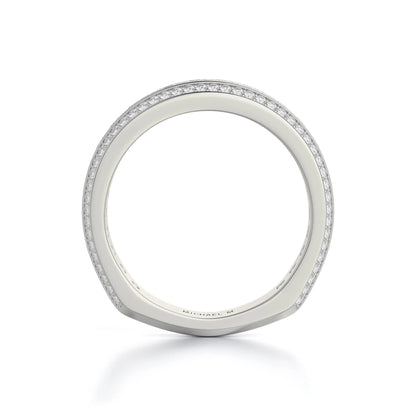 Michael M Channel / Pave Wedding Band