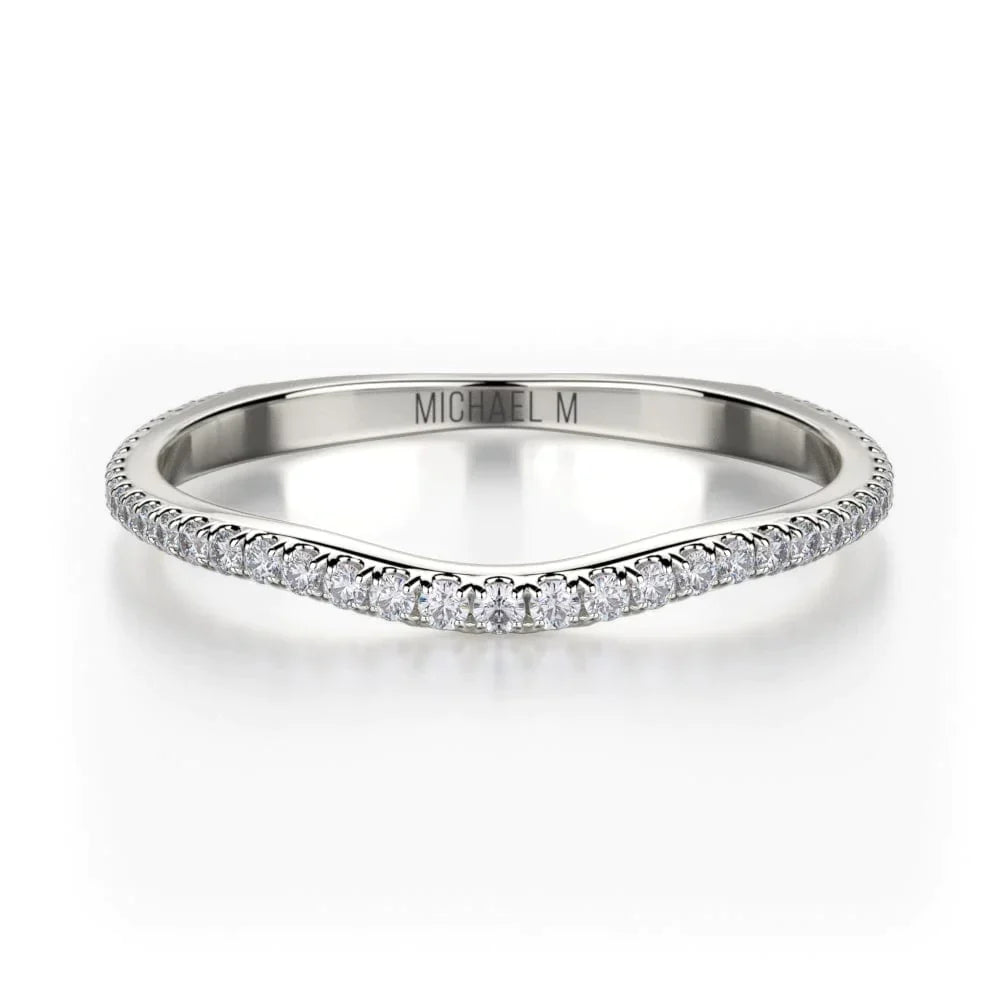 MICHAEL M Wedding Bands White Gold Wedding band R440SB R440SBWG