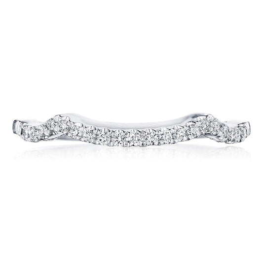 Tacori 14k White Gold Coastal Crescent Collection Classic Women's Wedding Band 0.17CTW