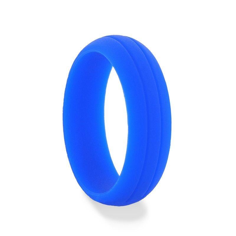 ZAZOO Dual Groove Silicone Ring for Men and Women Blue Comfort Fit Hypoallergenic Thorsten - 8mm - Thorsten Rings