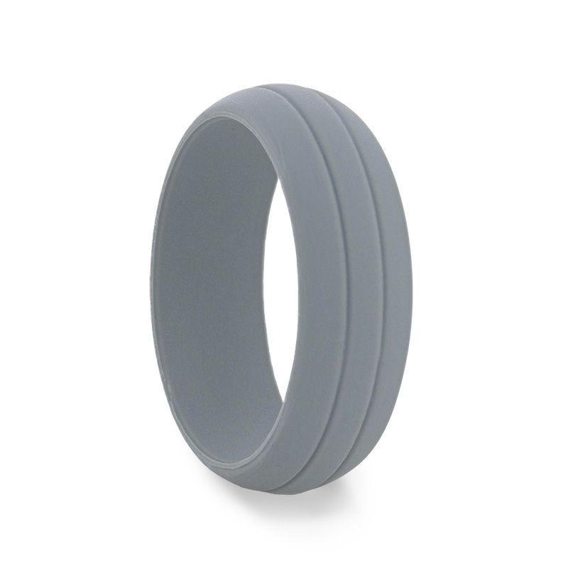 HAMMER Dual Groove Silicone Ring for Men and Women Grey Comfort Fit Hypoallergenic Thorsten - 8mm - Thorsten Rings