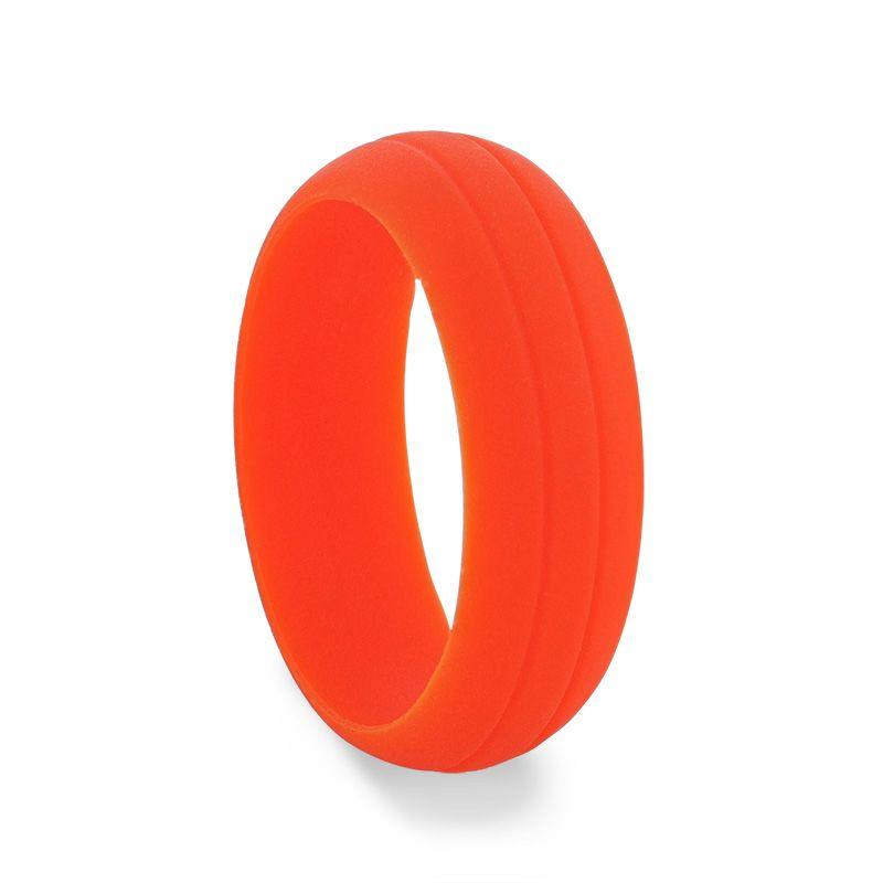 FIRE Dual Groove Silicone Ring for Men and Women Orange Comfort Fit Hypoallergenic Thorsten - 8mm - Thorsten Rings