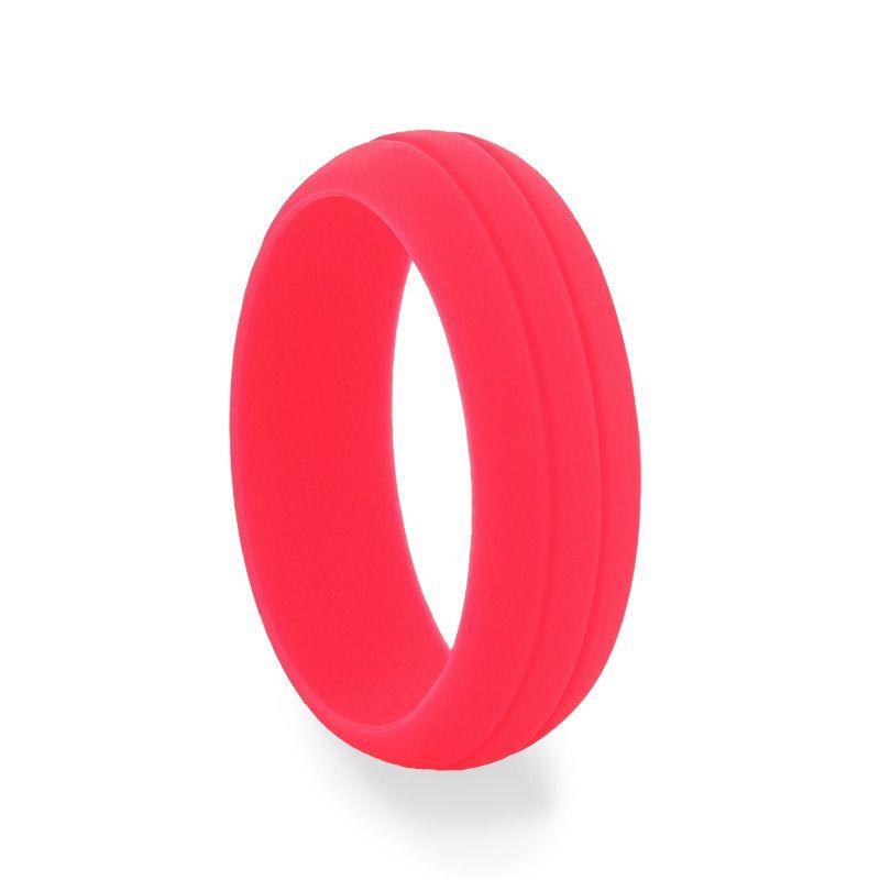 ROSE Dual Groove Silicone Ring for Men and Women Pink Comfort Fit Hypoallergenic Thorsten - 8mm - Thorsten Rings