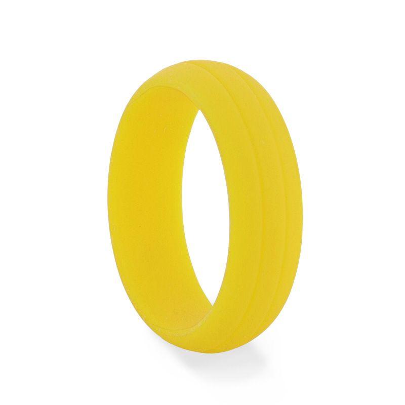 DOROTHY Dual Groove Silicone Ring for Men and Women Yellow Comfort Fit Hypoallergenic Thorsten - 8mm - Thorsten Rings