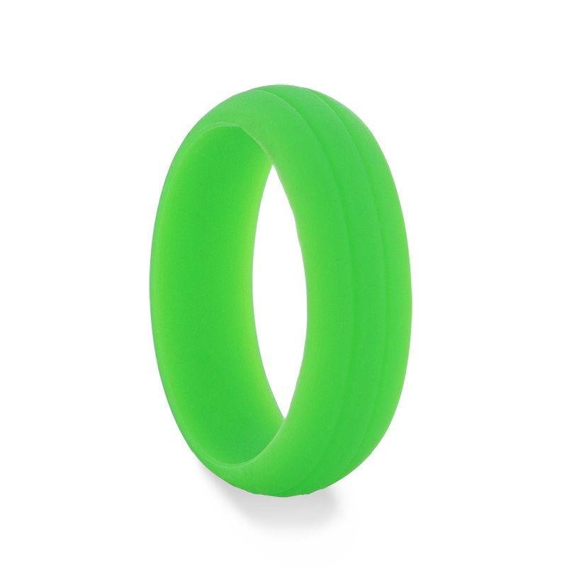 CLOVER Dual Groove Silicone Ring for Men and Women Green Comfort Fit Hypoallergenic Thorsten - 8mm - Thorsten Rings