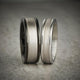 6MM Grey Tungsten Carbide Ring - Step Edge 14K Yellow Gold Insert with Round Edge