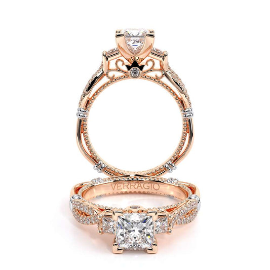 Verragio Three-Stone Princess Engagement Ring