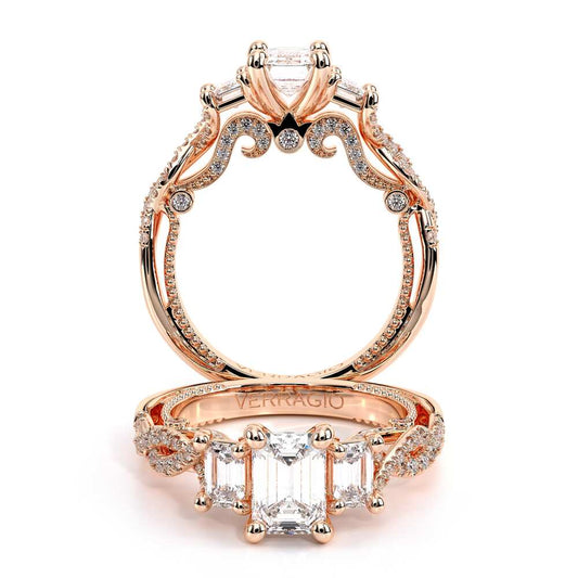 Verragio Three-Stone Emerald Engagement Ring