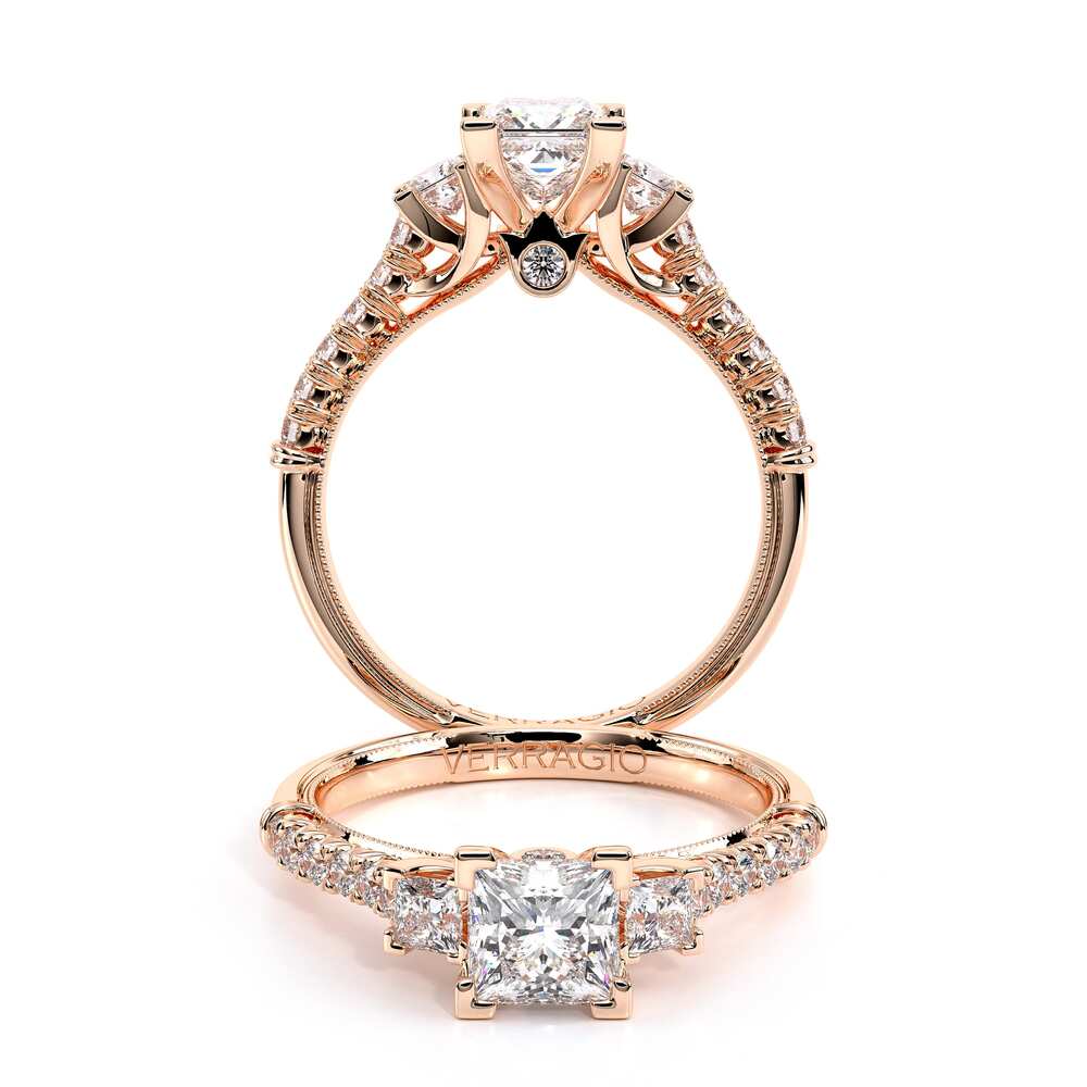 Verragio Three-Stone Princess Engagement Ring
