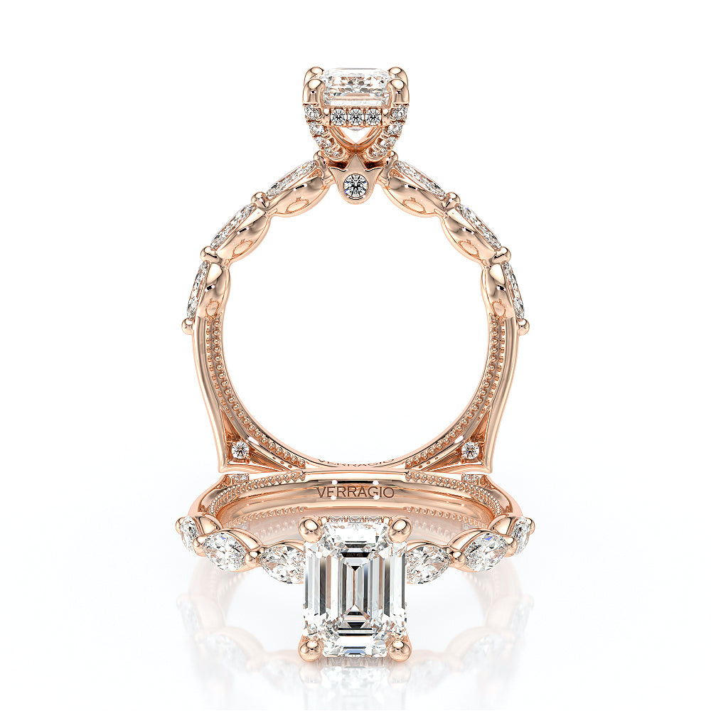 Verragio Halo Emerald Engagement Ring