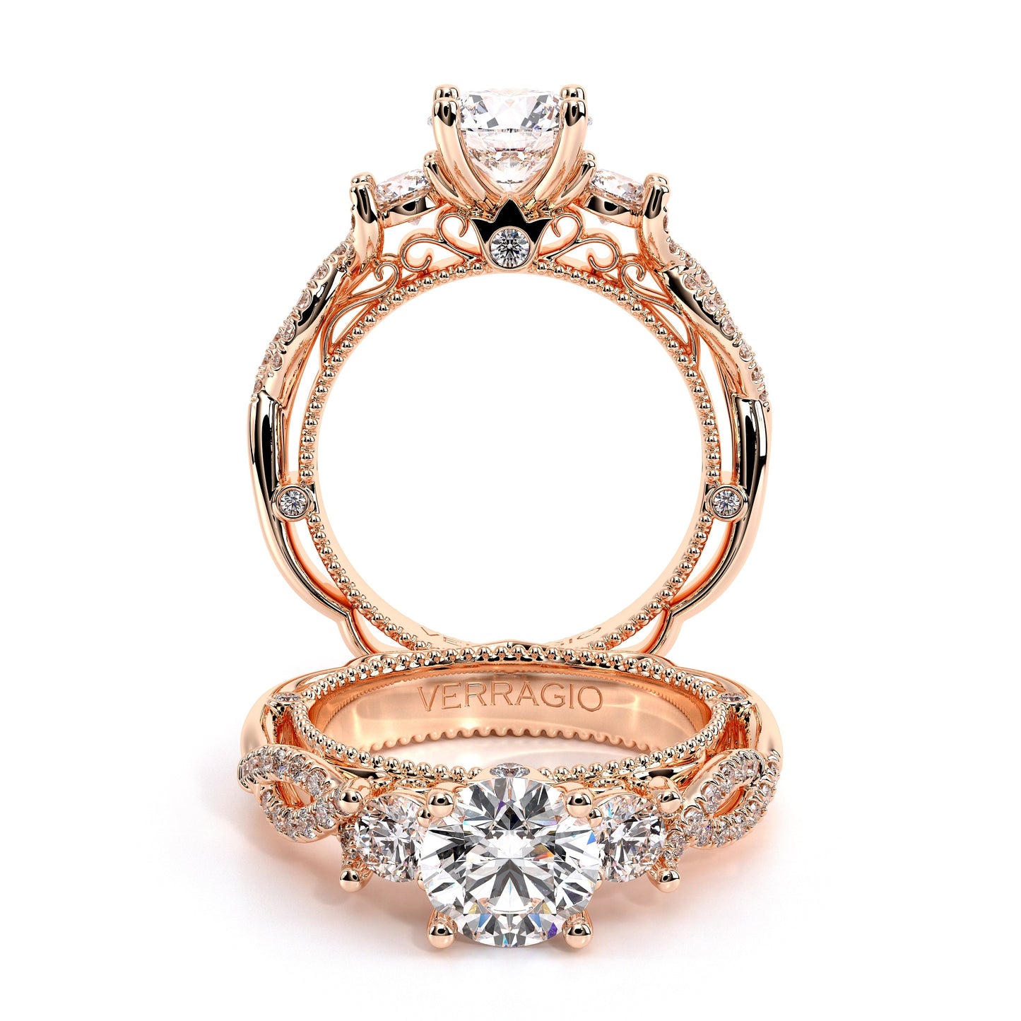 Verragio Three-Stone Round Engagement Ring