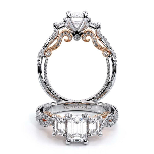 Verragio Three-Stone Emerald Engagement Ring