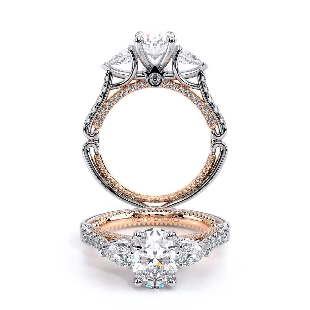 Verragio Three-Stone Oval Engagement Ring