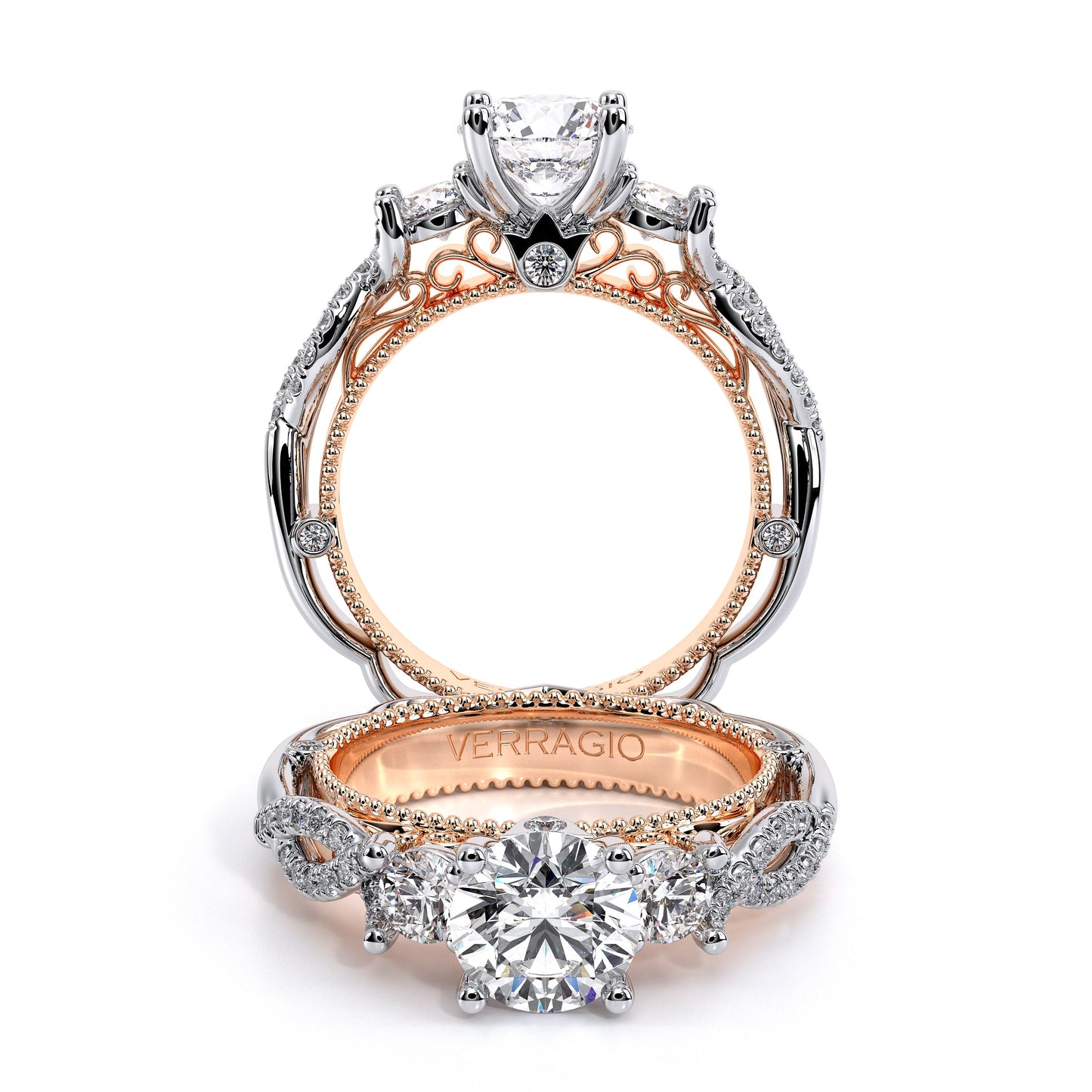 Verragio Three-Stone Round Engagement Ring