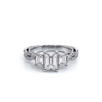 Verragio Three-Stone Emerald Engagement Ring
