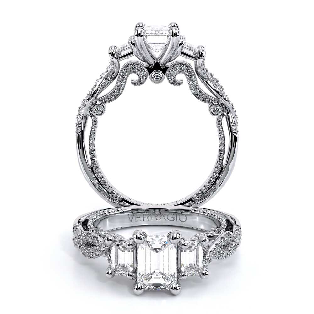 Verragio Three-Stone Emerald Engagement Ring