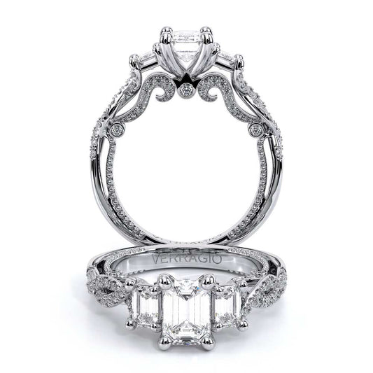 Verragio Three-Stone Emerald Engagement Ring