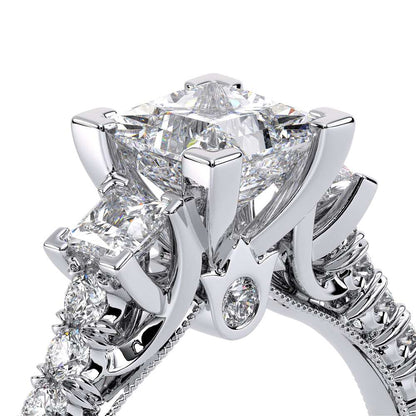 Verragio Three-Stone Princess Engagement Ring