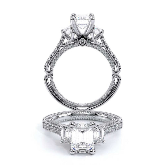 Verragio Three-Stone Emerald Engagement Ring