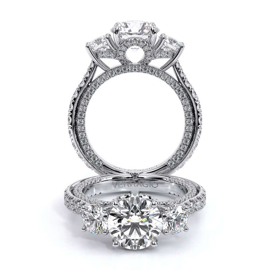 Verragio Three-Stone Round Engagement Ring