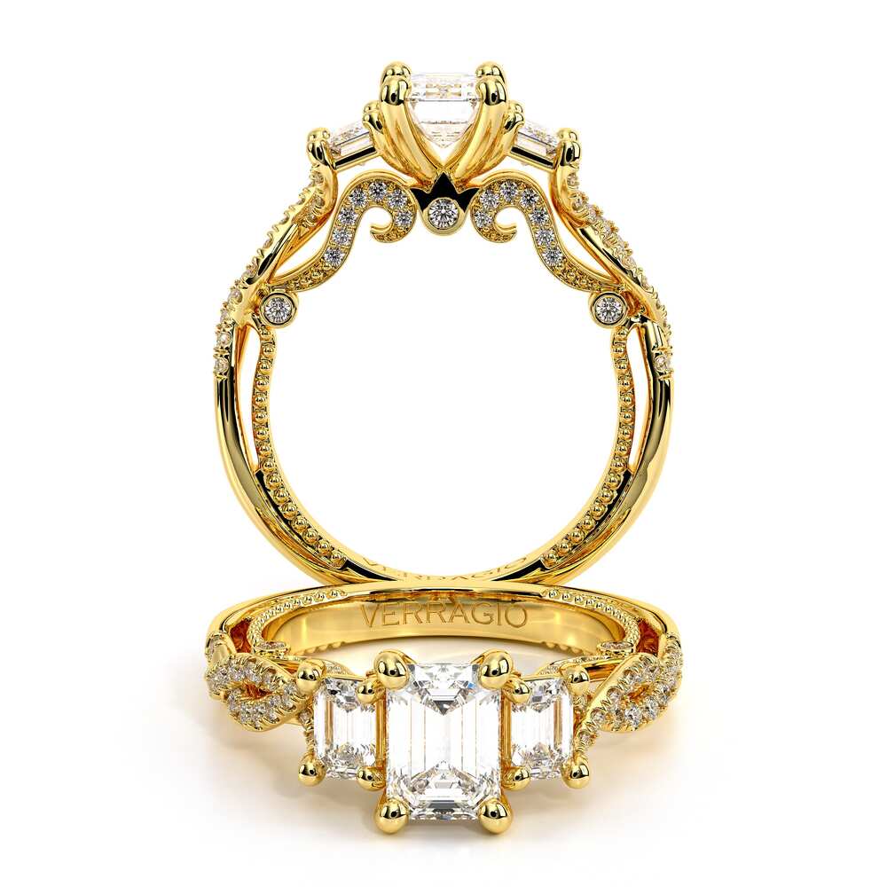 Verragio Three-Stone Emerald Engagement Ring