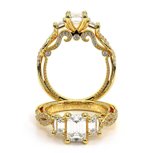 Verragio Three-Stone Emerald Engagement Ring