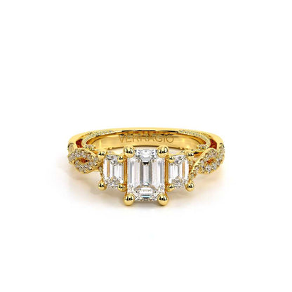 Verragio Three-Stone Emerald Engagement Ring
