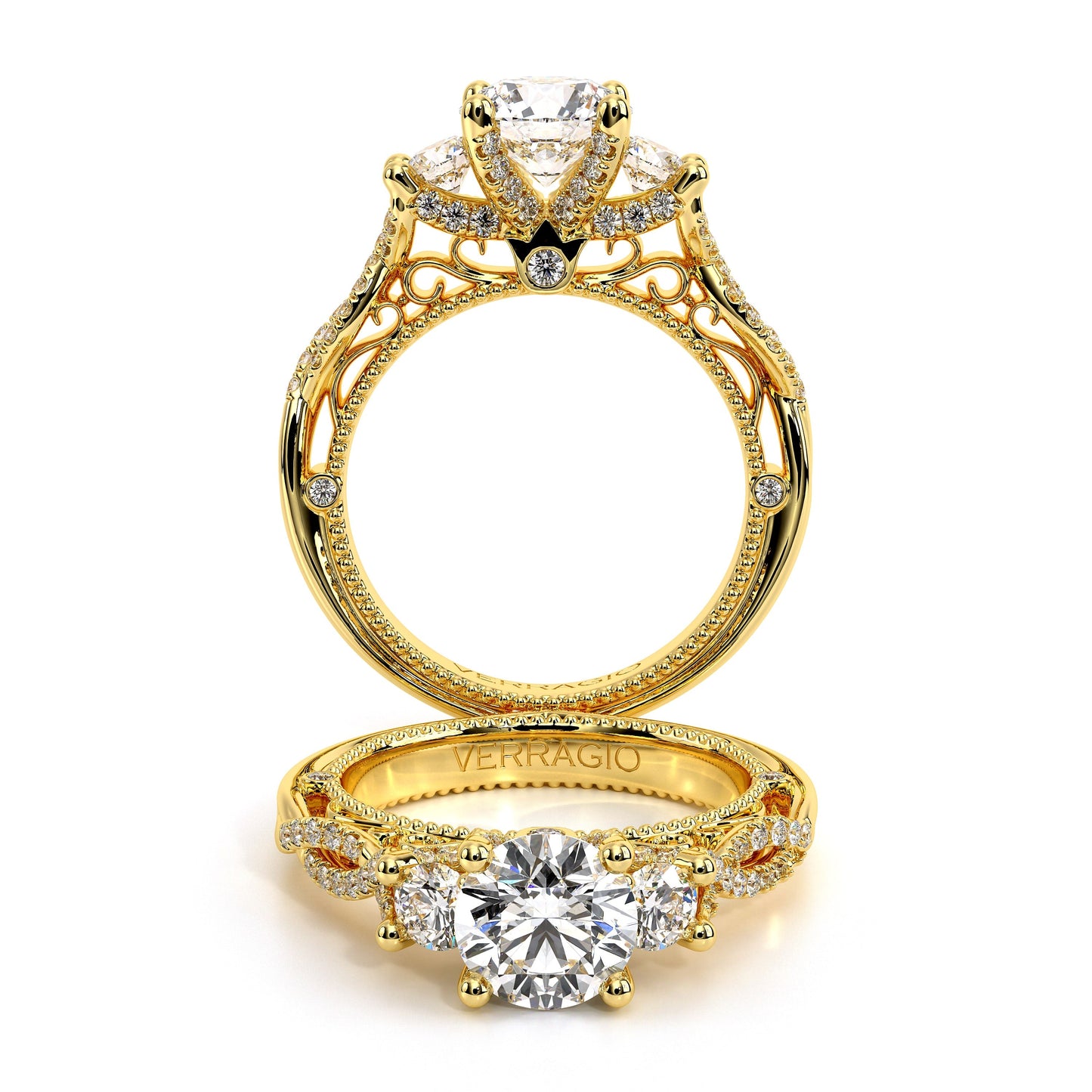 Verragio Three-Stone Round Engagement Ring
