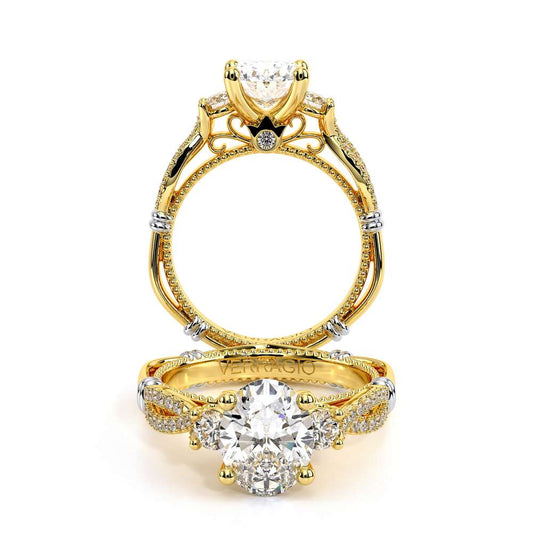 Verragio Three-Stone Oval Engagement Ring