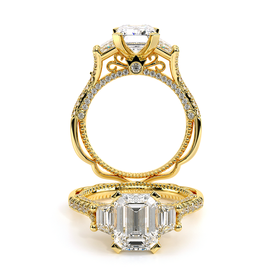 Verragio Three-Stone Emerald Engagement Ring